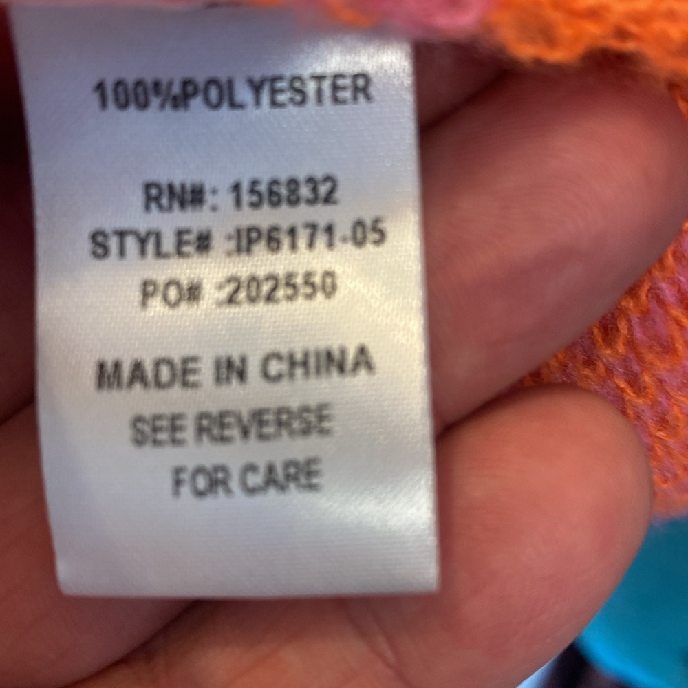 BIBI S Pink and Orange Checkered Sweater S - Picture 8 of 10